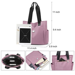 Entchin Women Nylon Tote Bag 5 Pockets Premium Casual Tote's Shoulder Handbag Big Capacity