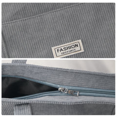 Entchin Corduroy Tote Bag for Women Large Hobo Bag Casual Shoulder Handbag for Daily College Shopping Working