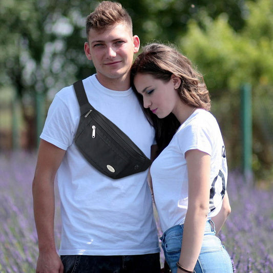 Entchin Adjustable Black Fanny Pack