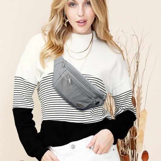 Entchin grey fanny pack cross body