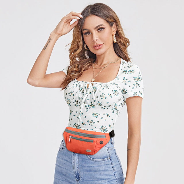 Entchin Orange Color Waist Bag for women and men