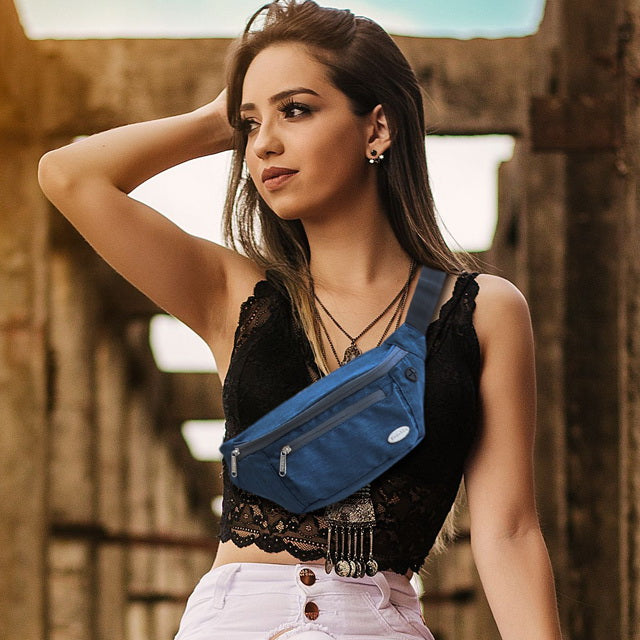 Entchin Blue Fanny Pack Crossbody Bags for Women & Men