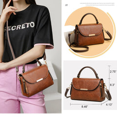 Entchin Soft Vegan Leather Handbag Retro Crossbody Bag Stylish Shoulder Bag and Purse