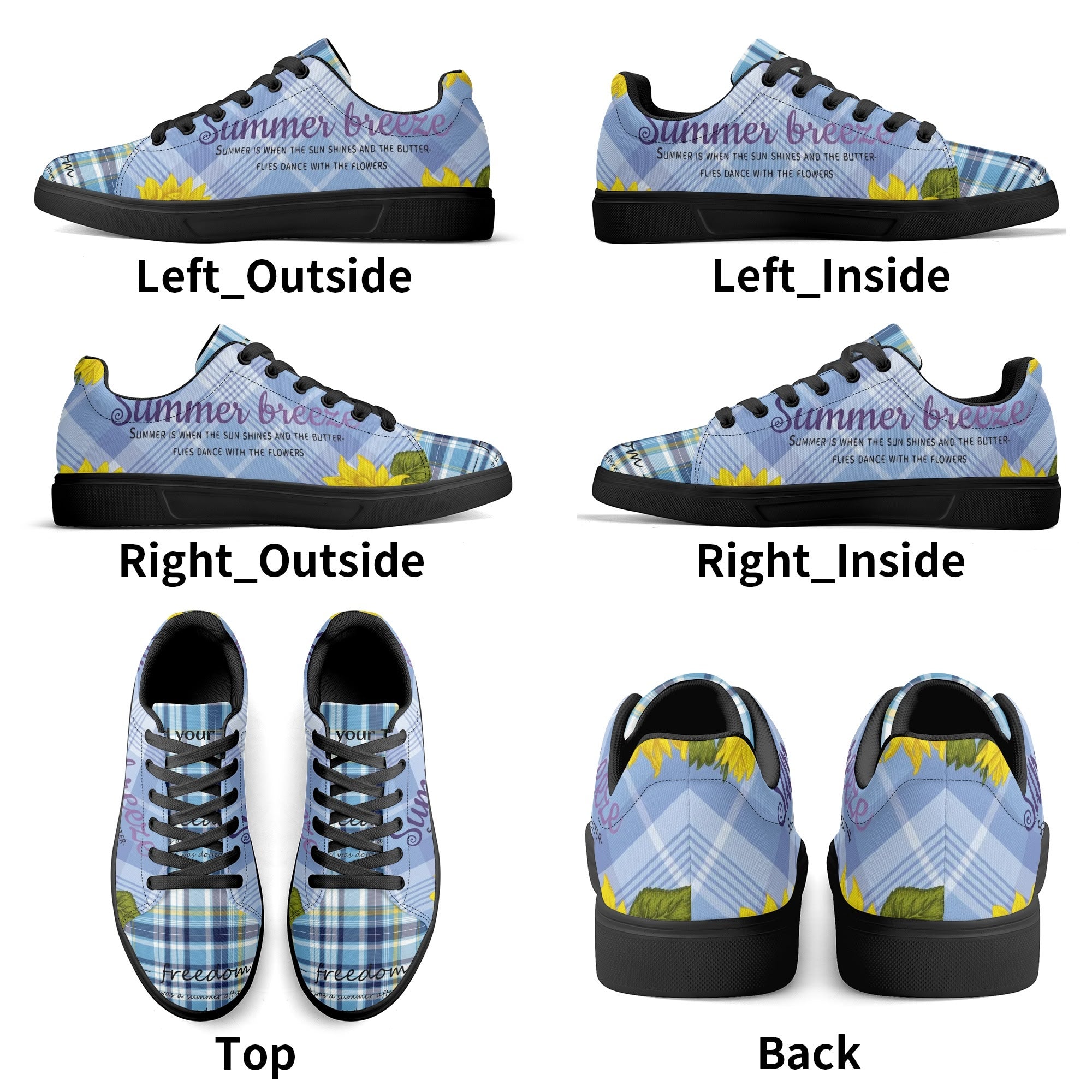 Entchin Custom Lightweight Brand Low Top Cavans Shoes WIth Personalized Logo /Name