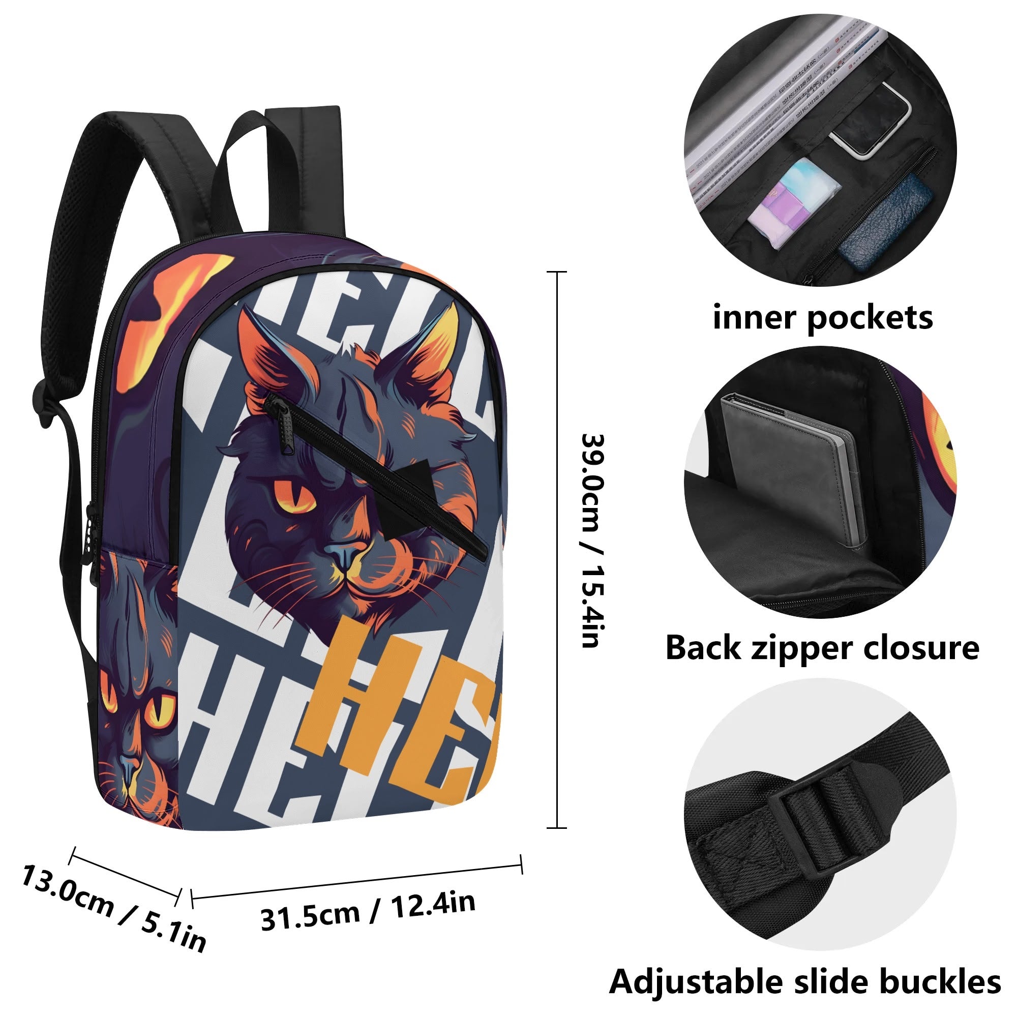 Entchin Custom New Half Printing Laptop Backpack