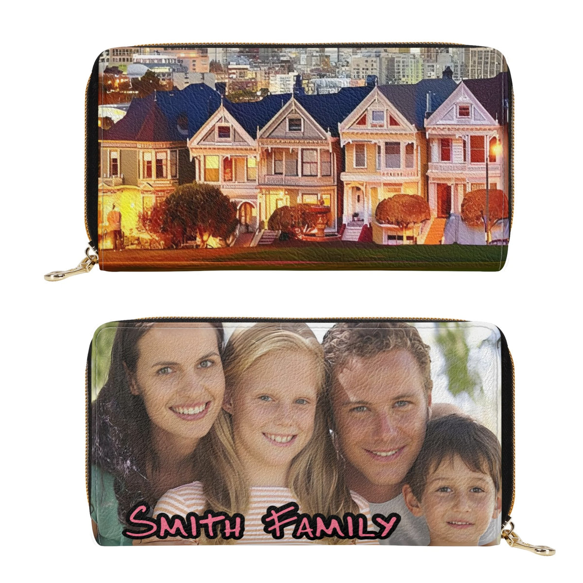 Entchin Custom Long Zipper Wallet Photo Design Purse with Zipper