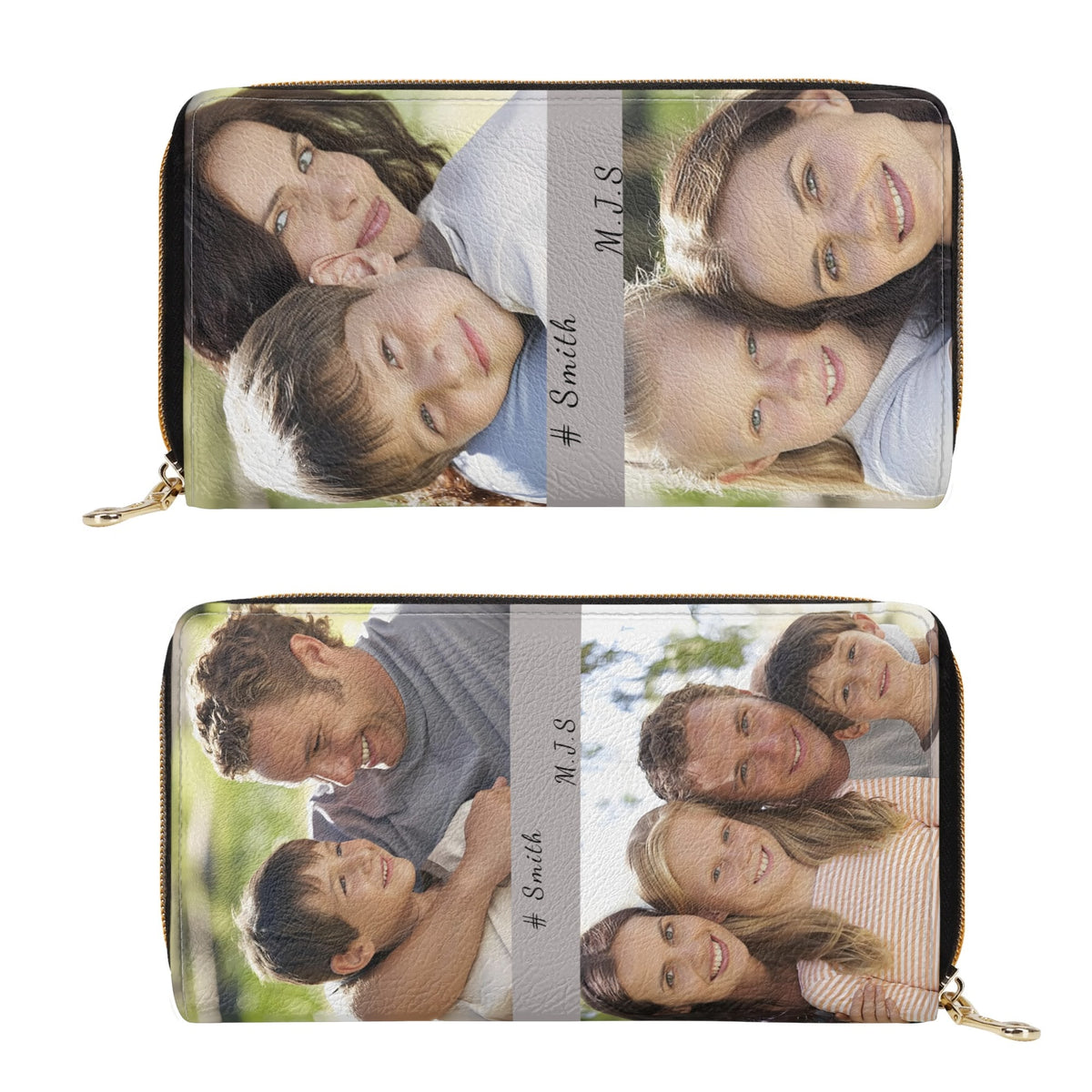 Entchin Custom Long Zipper Purse Personalize Photo Wallet with Zipper