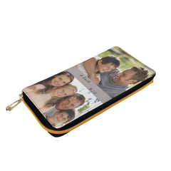 Entchin Custom Long Zipper Purse Personalize Photo Wallet with Zipper