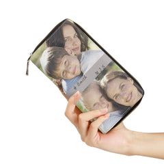 Entchin Custom Long Zipper Purse Personalize Photo Wallet with Zipper