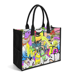 Entchin Custom Double Side Print Canvas Tote Bag Fashion Shopping Bag