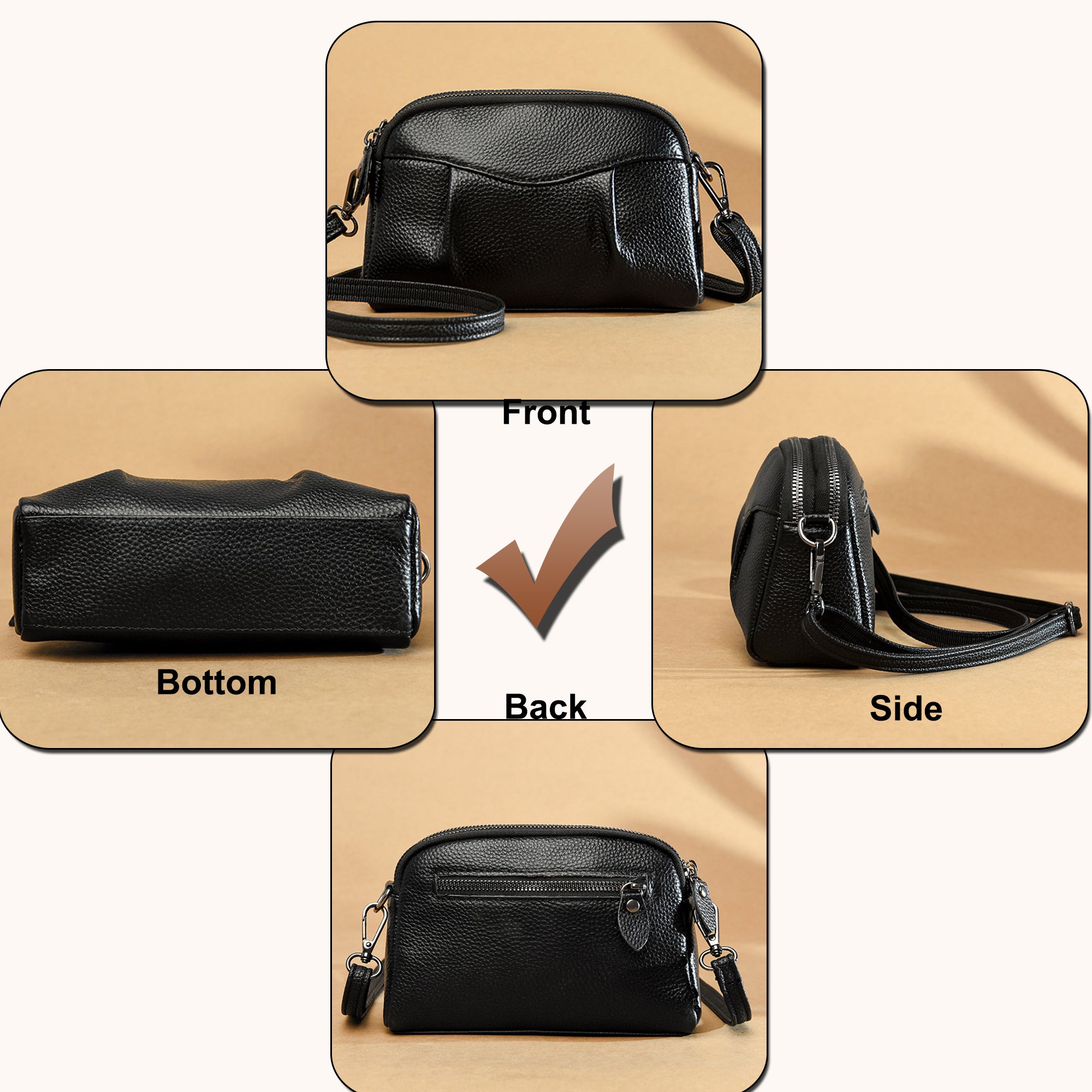 Entchin Genuine Leather Crossbody Bag for Women Adjustable Strap  Shoulder Bag Ideal Gifts for Women shoulder bag