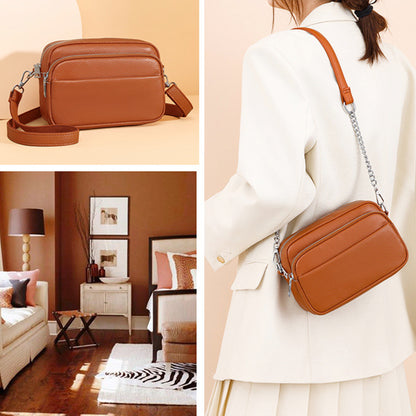 Entchin Genuine Leather Crossbody Bag for Women Stylish Shoulder Handbag