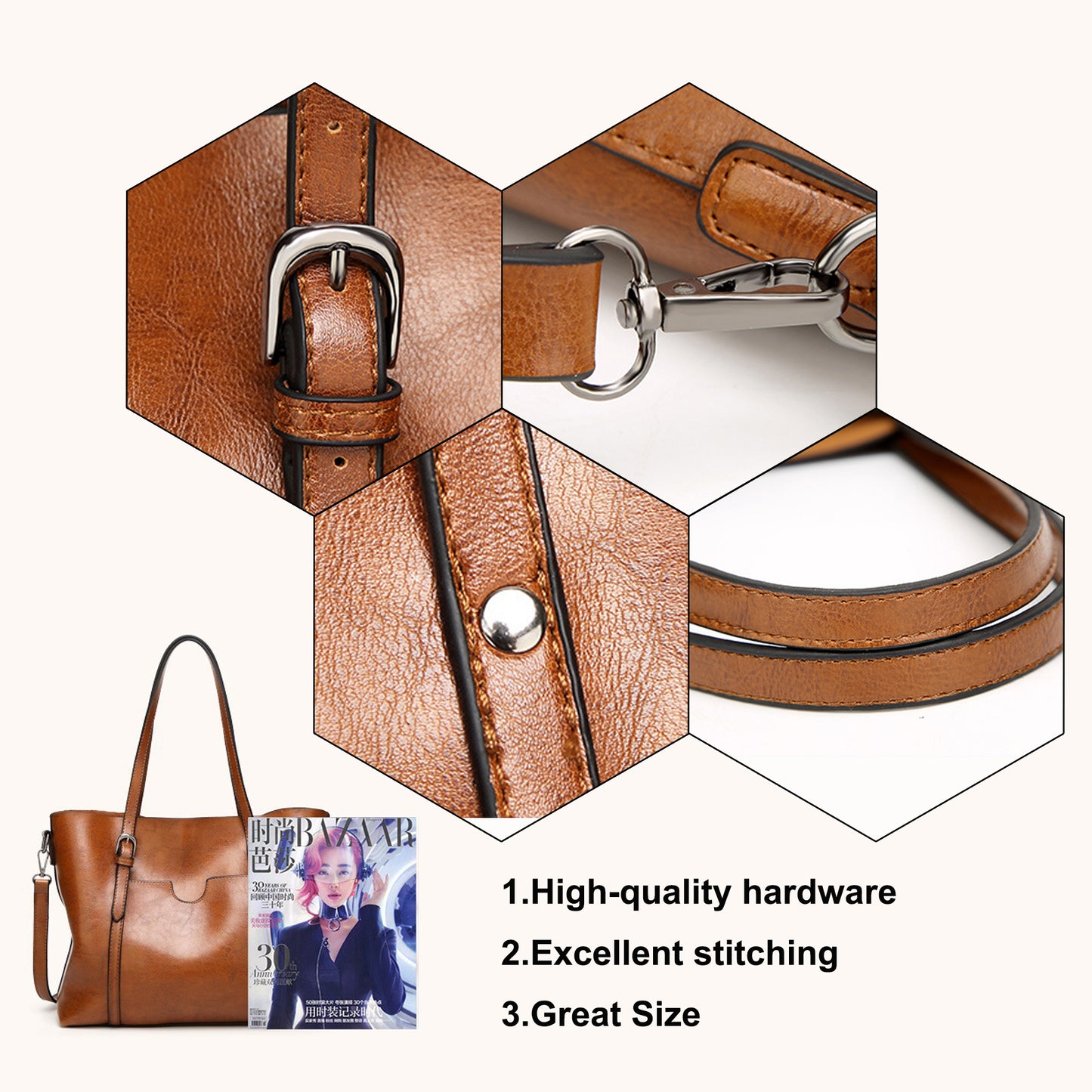 Entchin Genuine Leather Tote Bag for Women | Travel Essentials & Gifts for Women | Crossbody Bags for Women | Fanny Packs for Women