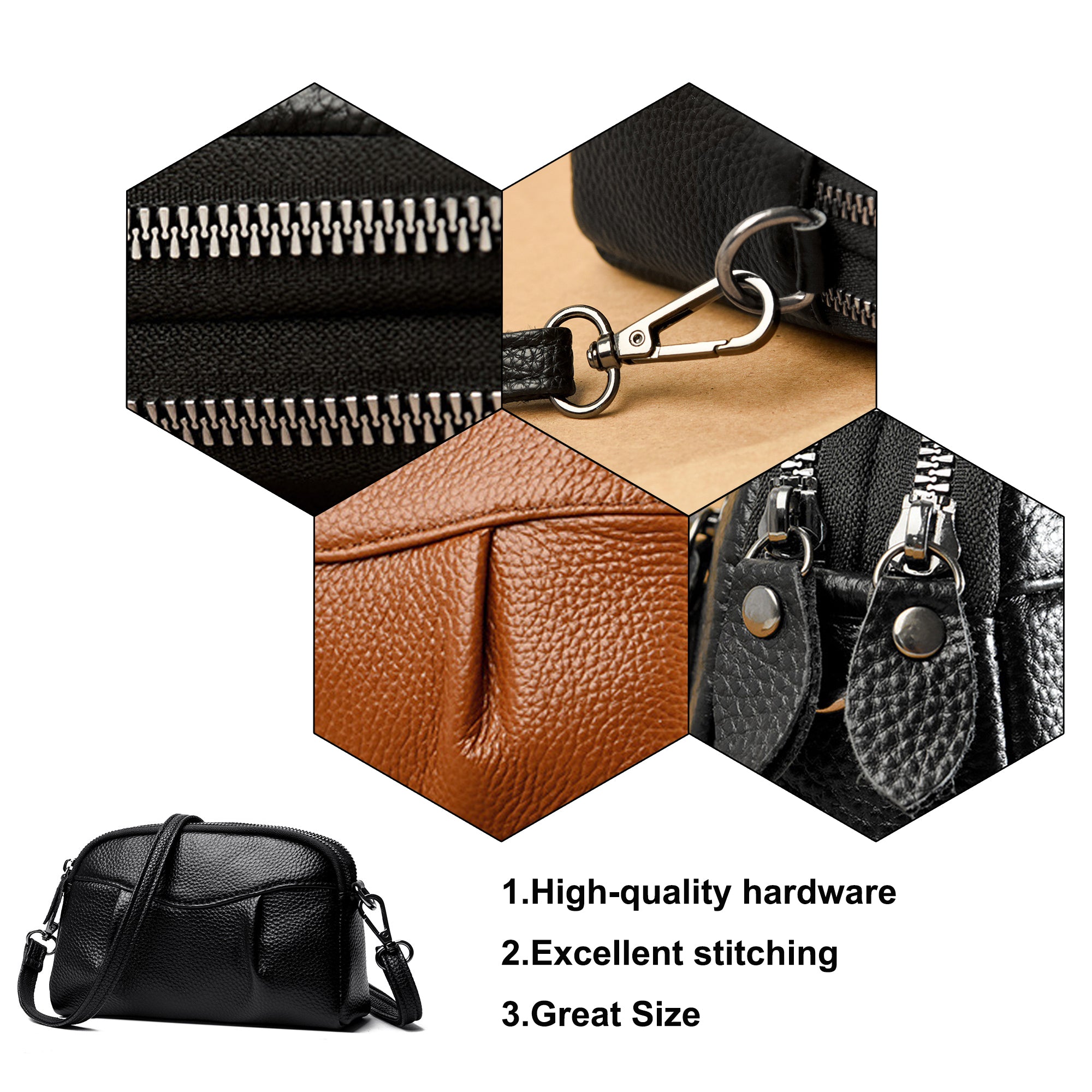 Entchin Genuine Leather Crossbody Bag for Women Adjustable Strap  Shoulder Bag Ideal Gifts for Women shoulder bag