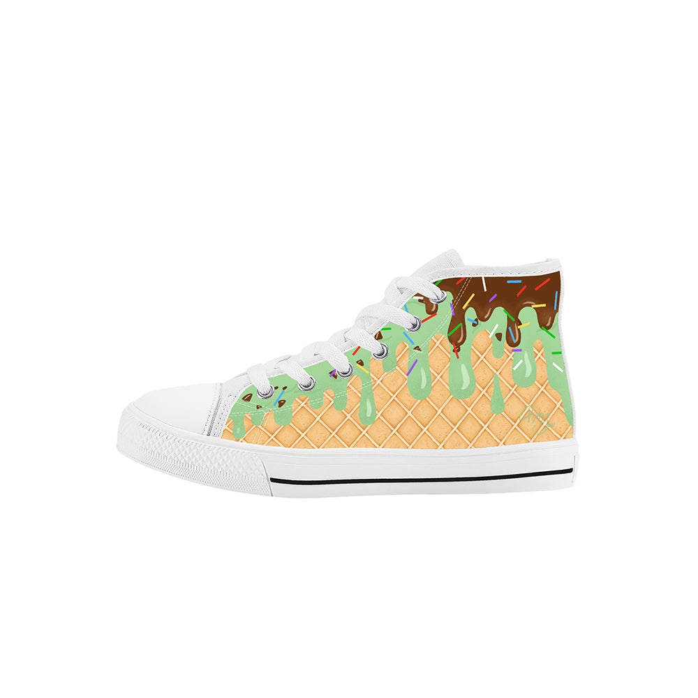 Entchin Custom New High-Top Canvas Shoes with Personalize Picture