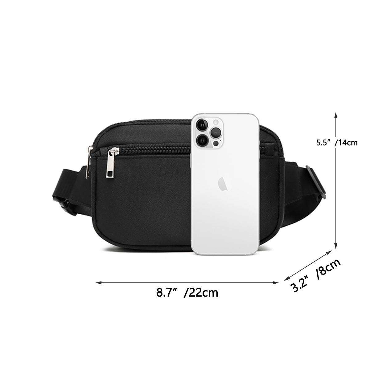 Entchin Fanny Packs for Women Men, Fashion Waist Pack Belt Bags with 4 zipper Pockets, Bum Bag Walking Shopping Travel Cycling