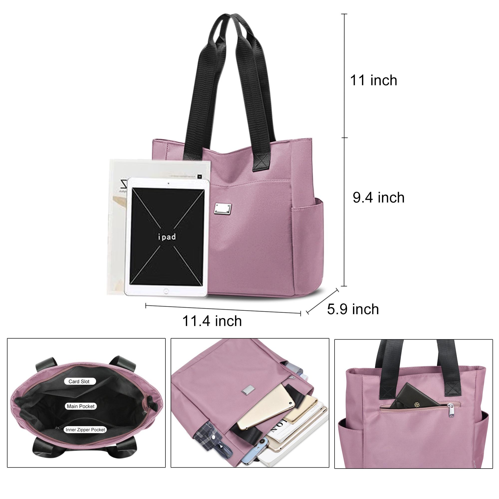 Entchin Women Corduroy / Nylon Tote Bag Magnetic Button 4 Pockets Premium Casual Tote's Handbag Big Capacity Shoulder Bag