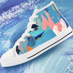 Entchin Custom New High-Top Canvas Shoes with Personalize Picture