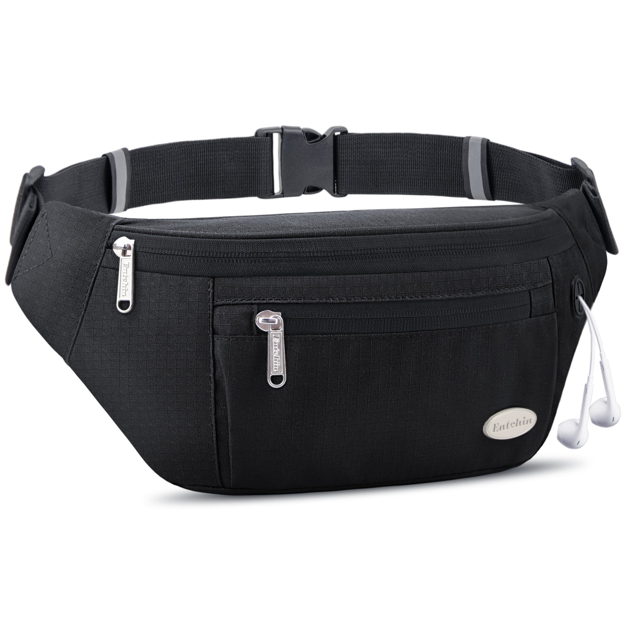 Entchin Fanny Pack for Women Men with 4-Zipper Pockets, premium fashion Waist Pack Crossbody Bum Bags