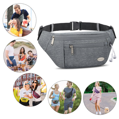 Entchin Fanny Pack for Women Men with 4-Zipper Pockets, premium fashion Waist Pack Crossbody Bum Bags