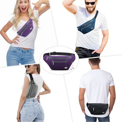 Entchin Fanny Pack for Women Men with 4-Zipper Pockets, premium fashion Waist Pack Crossbody Bum Bags