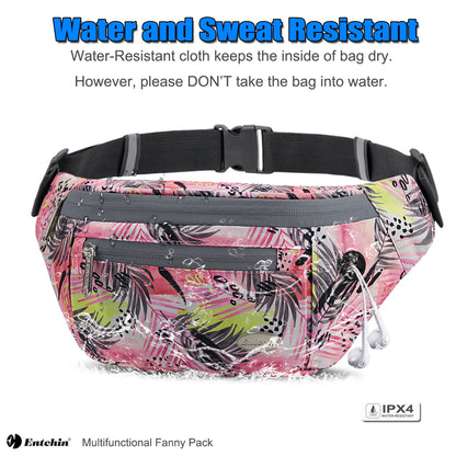 Entchin Fanny Pack for Women Men with 4-Zipper Pockets, premium fashion Waist Pack Crossbody Bum Bags