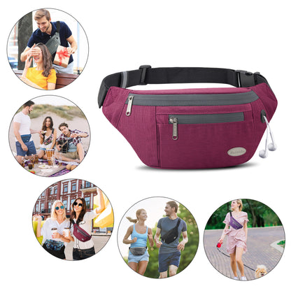 Entchin Fanny Pack for Women Men with 4-Zipper Pockets, premium fashion Waist Pack Crossbody Bum Bags