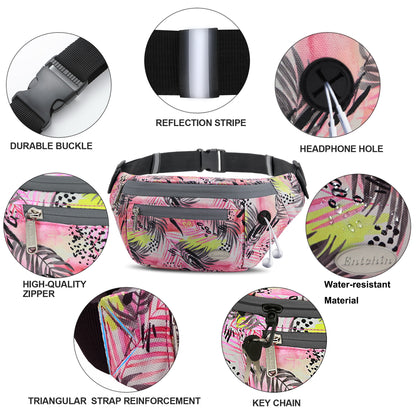 Entchin Fanny Pack for Women Men with 4-Zipper Pockets, premium fashion Waist Pack Crossbody Bum Bags