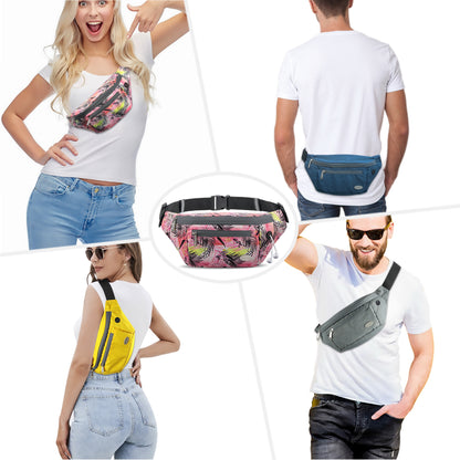 Entchin Fanny Pack for Women Men with 4-Zipper Pockets, premium fashion Waist Pack Crossbody Bum Bags