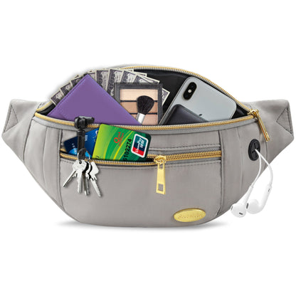 Entchin Small Fanny Pack Mini Bum 4 zipper pocket adjustable Belt Bag