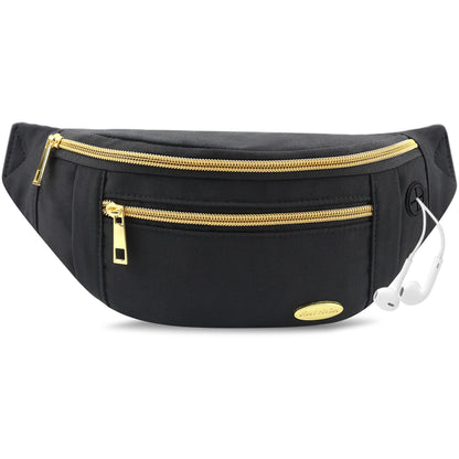 Entchin Small Fanny Pack Mini Bum 4 zipper pocket adjustable Belt Bag