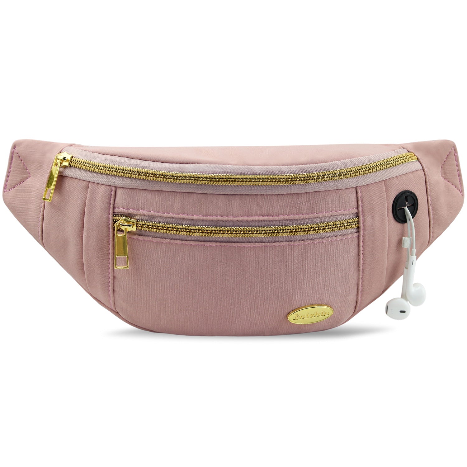 Entchin Small Fanny Pack Mini Bum 4 zipper pocket adjustable Belt Bag