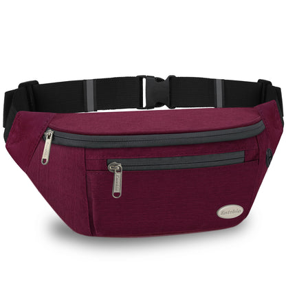 Entchin Fanny Pack for Women Men with 4-Zipper Pockets, premium fashion Waist Pack Crossbody Bum Bags