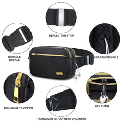 Entchin Fanny Packs for Women Men, Fashion Waist Pack Belt Bags with 4 zipper Pockets, Bum Bag Walking Shopping Travel Cycling