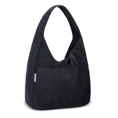 Entchin Women Corduroy / Nylon Tote Bag Magnetic Button 4 Pockets Premium Casual Tote's Handbag Big Capacity Shoulder Bag