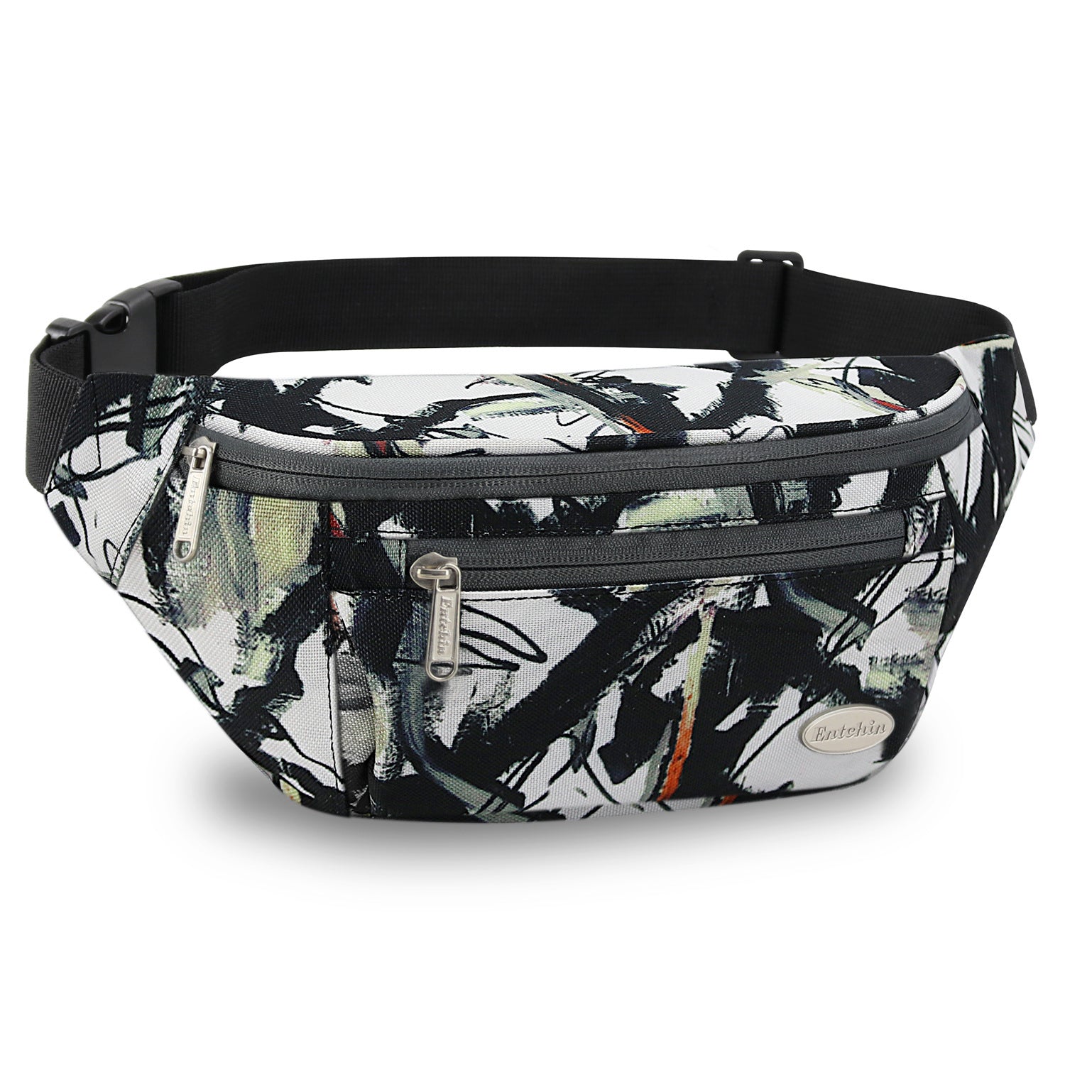 Entchin Fanny Pack for Women Men with 4-Zipper Pockets, premium fashion Waist Pack Crossbody Bum Bags