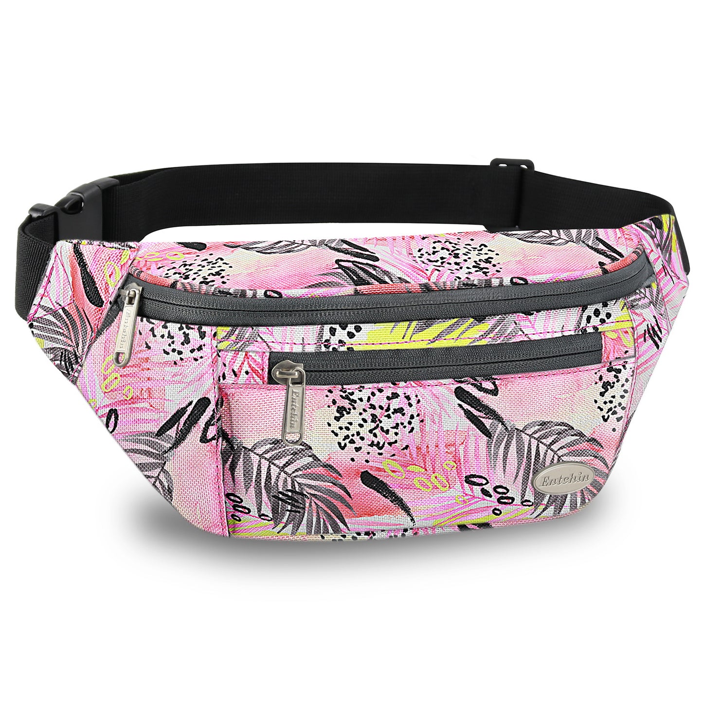 Entchin Fanny Pack for Women Men with 4-Zipper Pockets, premium fashion Waist Pack Crossbody Bum Bags