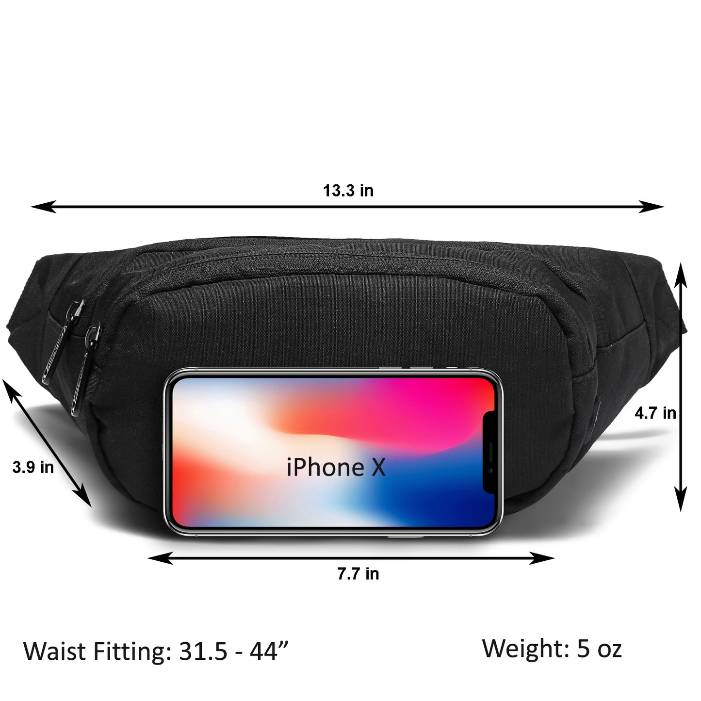 Entchin Fanny Pack for Women Men Hip Pack with Headphone Jack Lightweight Waist Bag