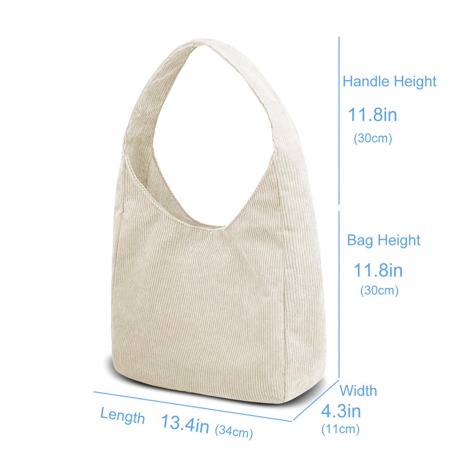 Entchin Women Corduroy / Nylon Tote Bag Magnetic Button 4 Pockets Premium Casual Tote's Handbag Big Capacity Shoulder Bag